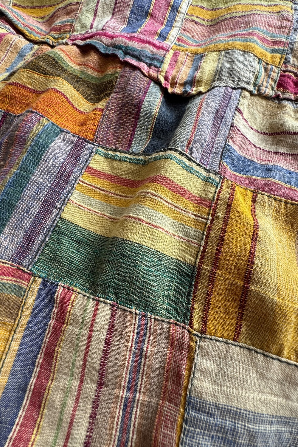 70s Gentleman John Madras Patchwork Shirt Men's Large