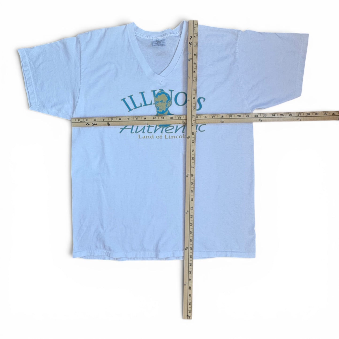 90s Illinois Land of Lincoln V-Neck Tee