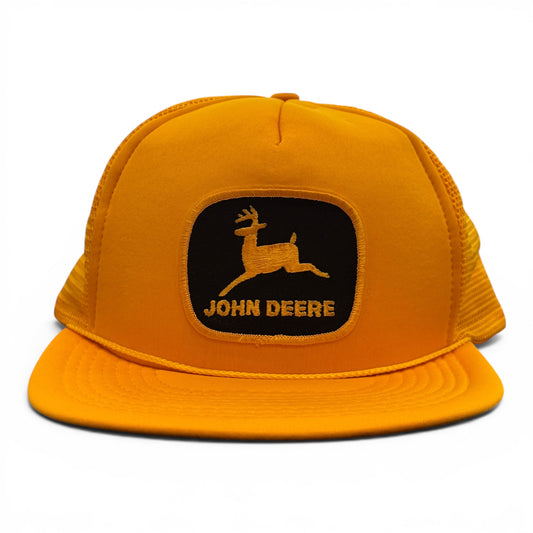 Deadstock 80s John Deere Yellow Trucker Snapback Hat