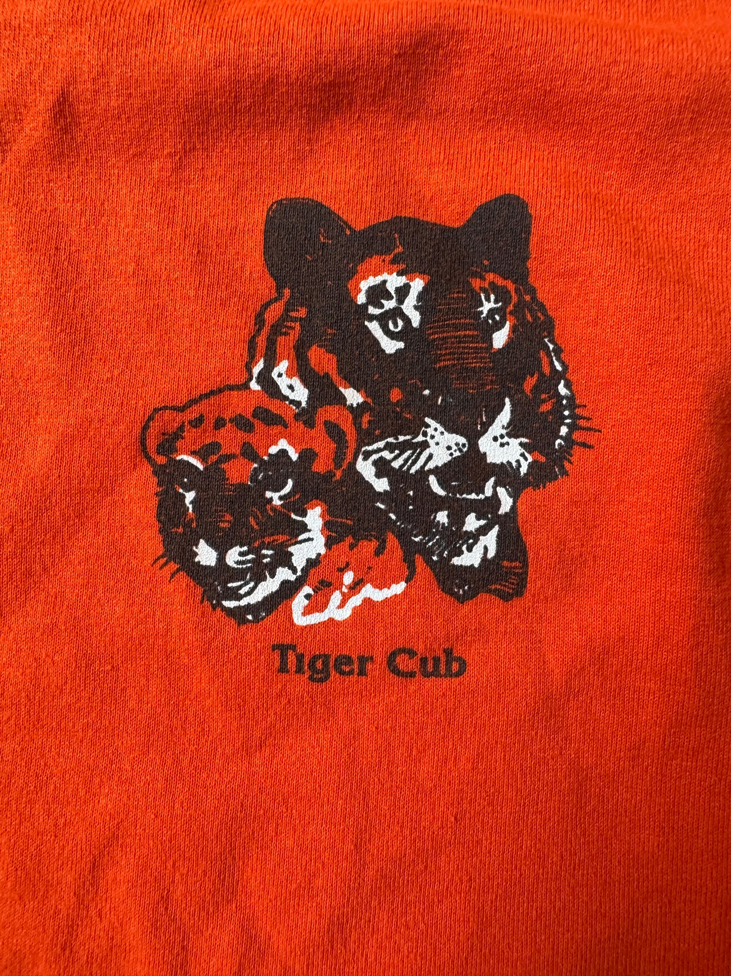 70s-80s Style Tiger Cub Graphic Ringer Tee