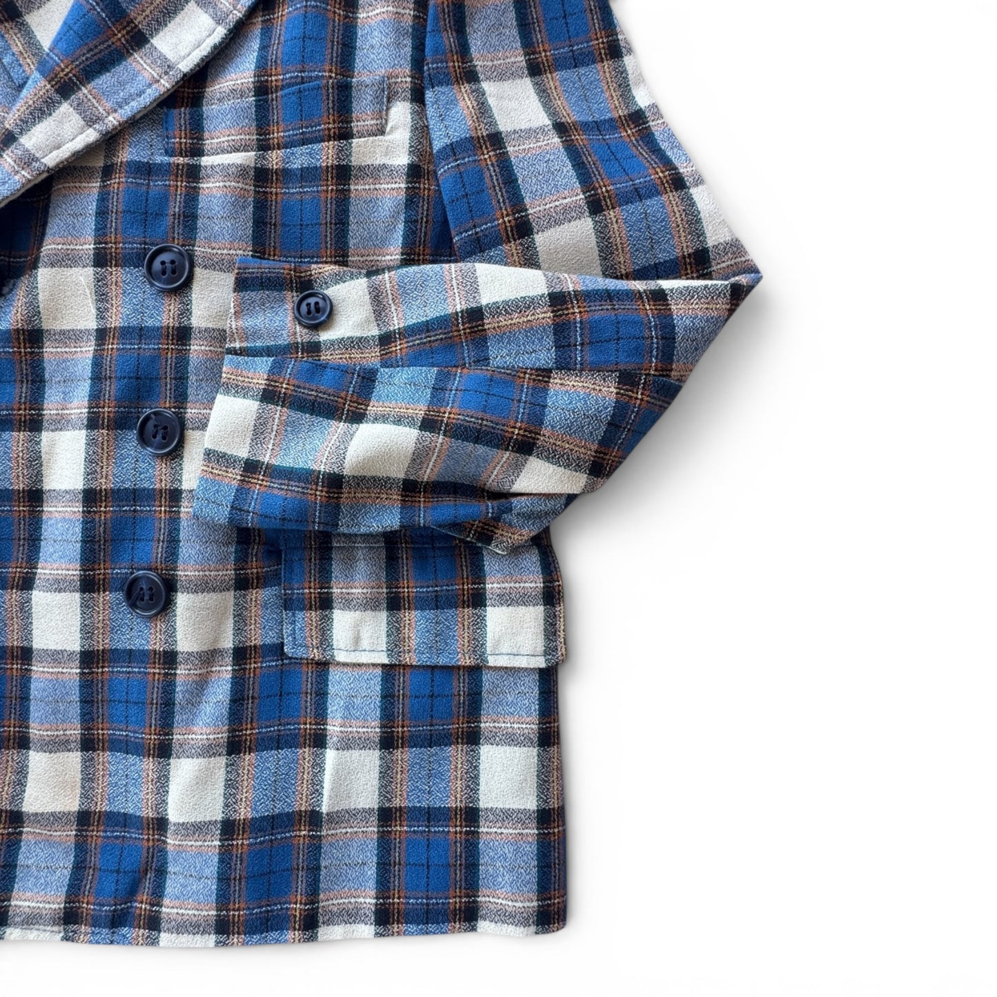 70s Dixie Lad Plaid Double Breasted Kids Blazer