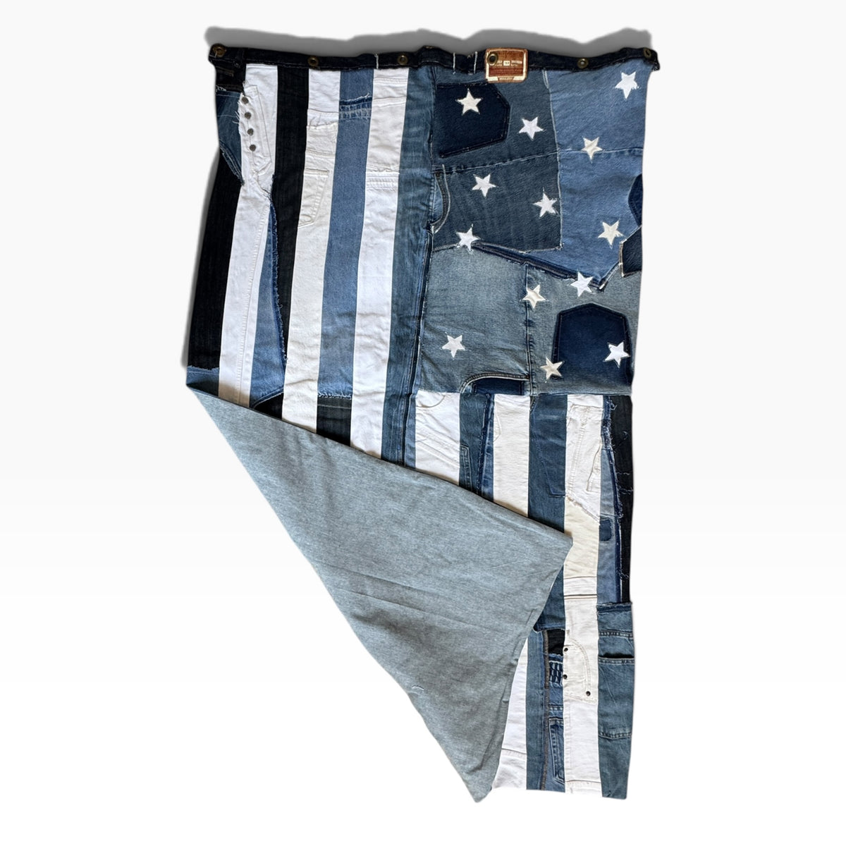 Wobbly Flag - Denim Patchwork American Flag — Wall Hanging