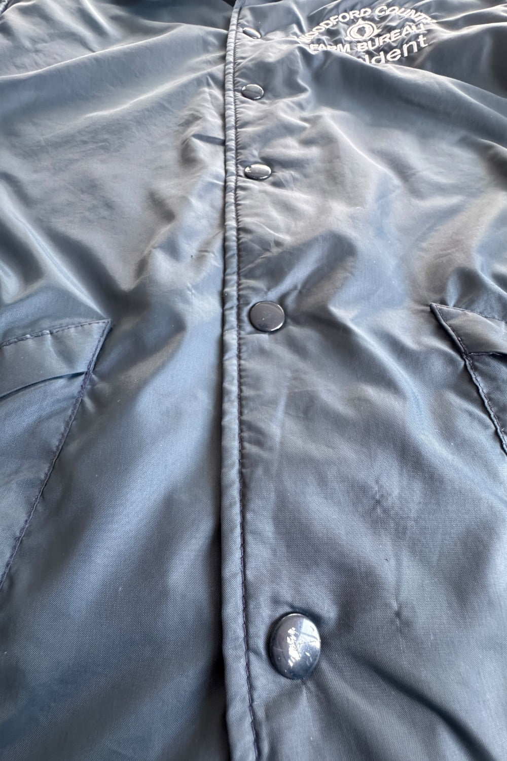 Aristo Jac Blue Nylon Coach Jacket Woodford County Farm Bureau