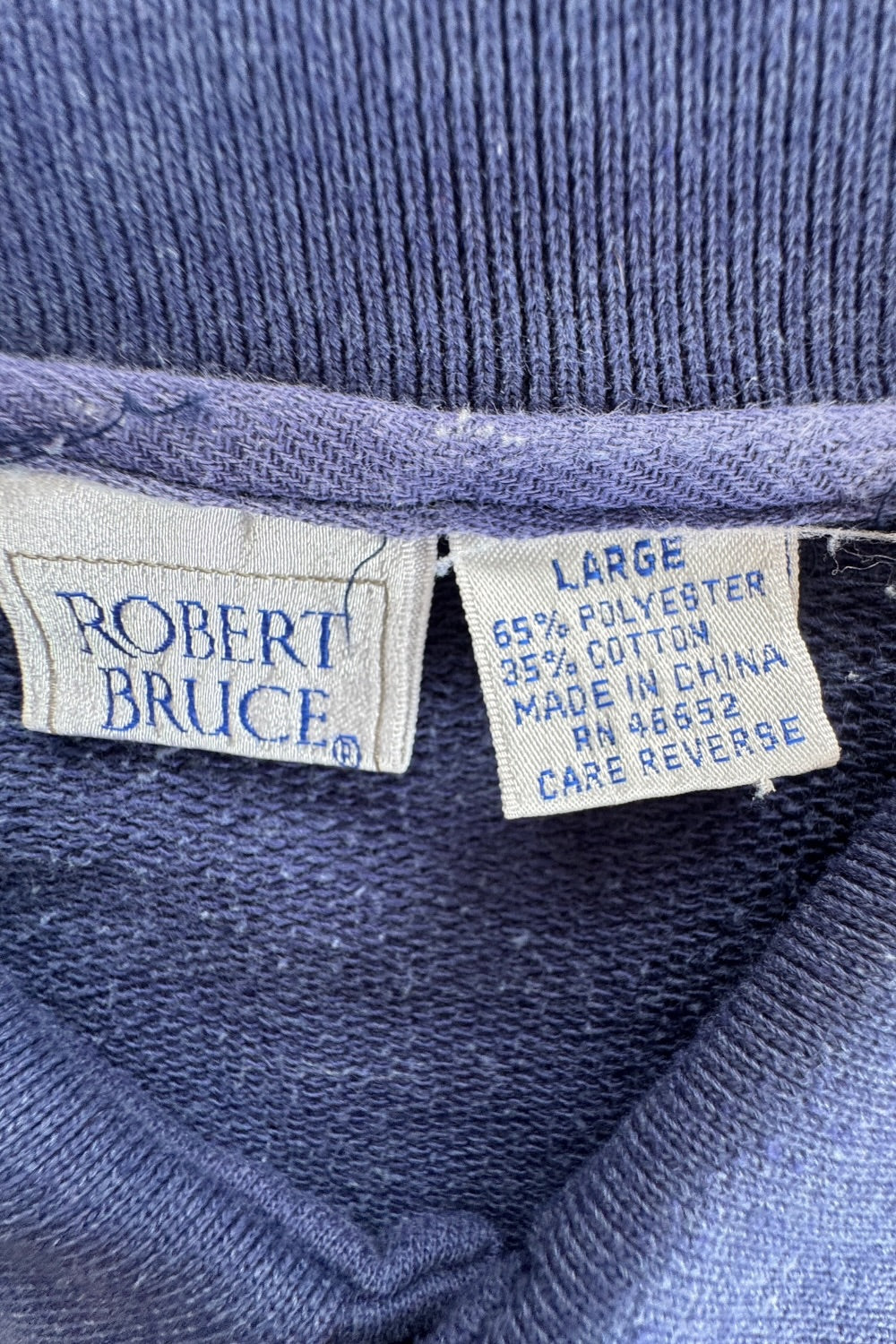 1990's Robert Bruce Button V-Neck Sweatshirt Blue Teal Stripe Colorblock Sz L