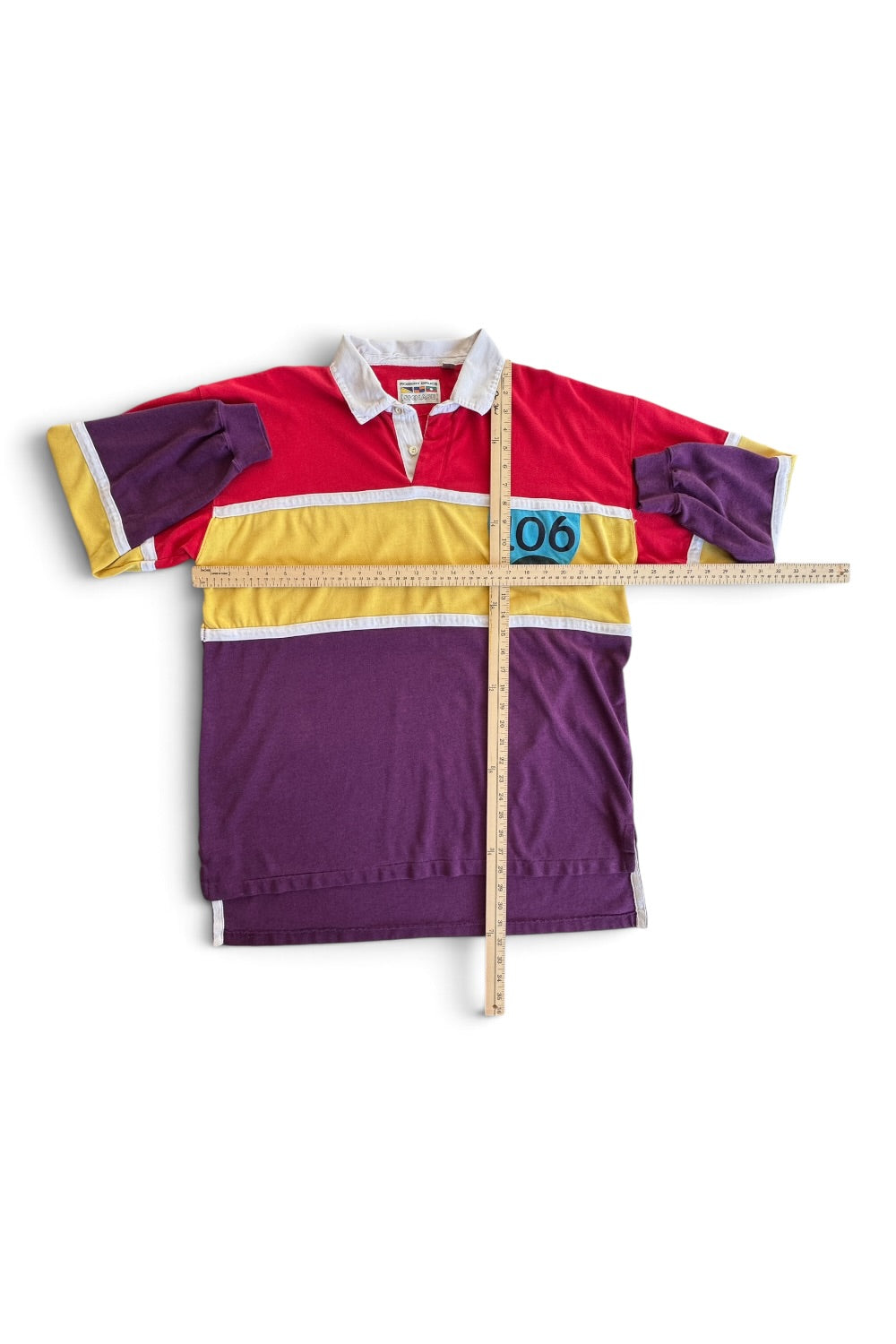 1980s Robert Bruce Rugby Polo Colorblock 106 Patch 1X