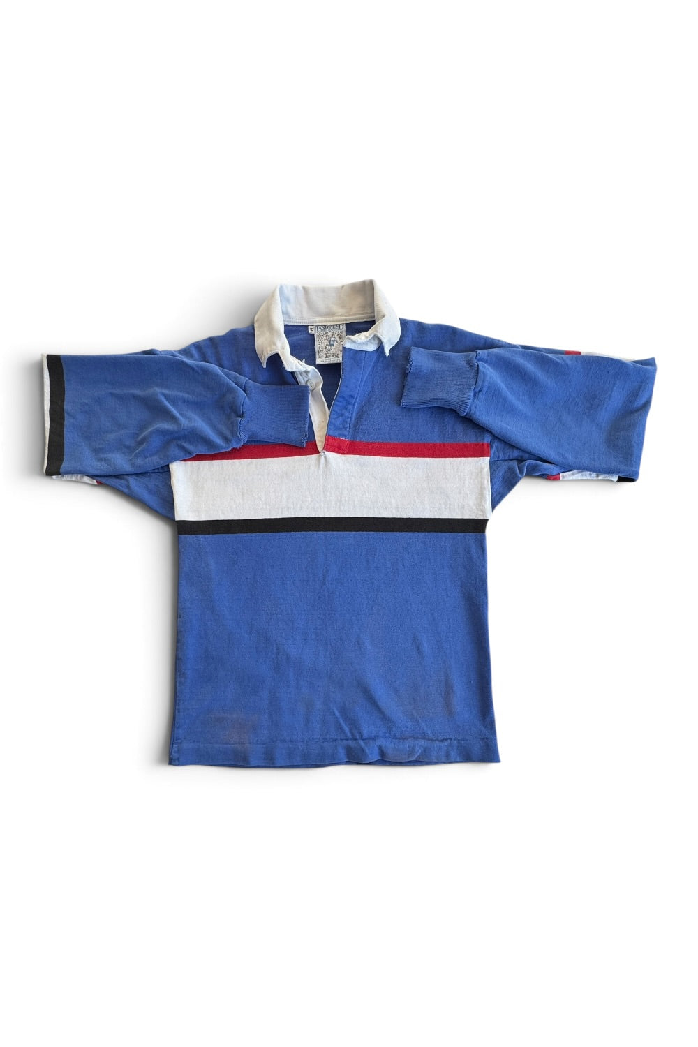 Lands' End 90s Rugby Polo Shirt, Blue Red White Stripe, Made USA