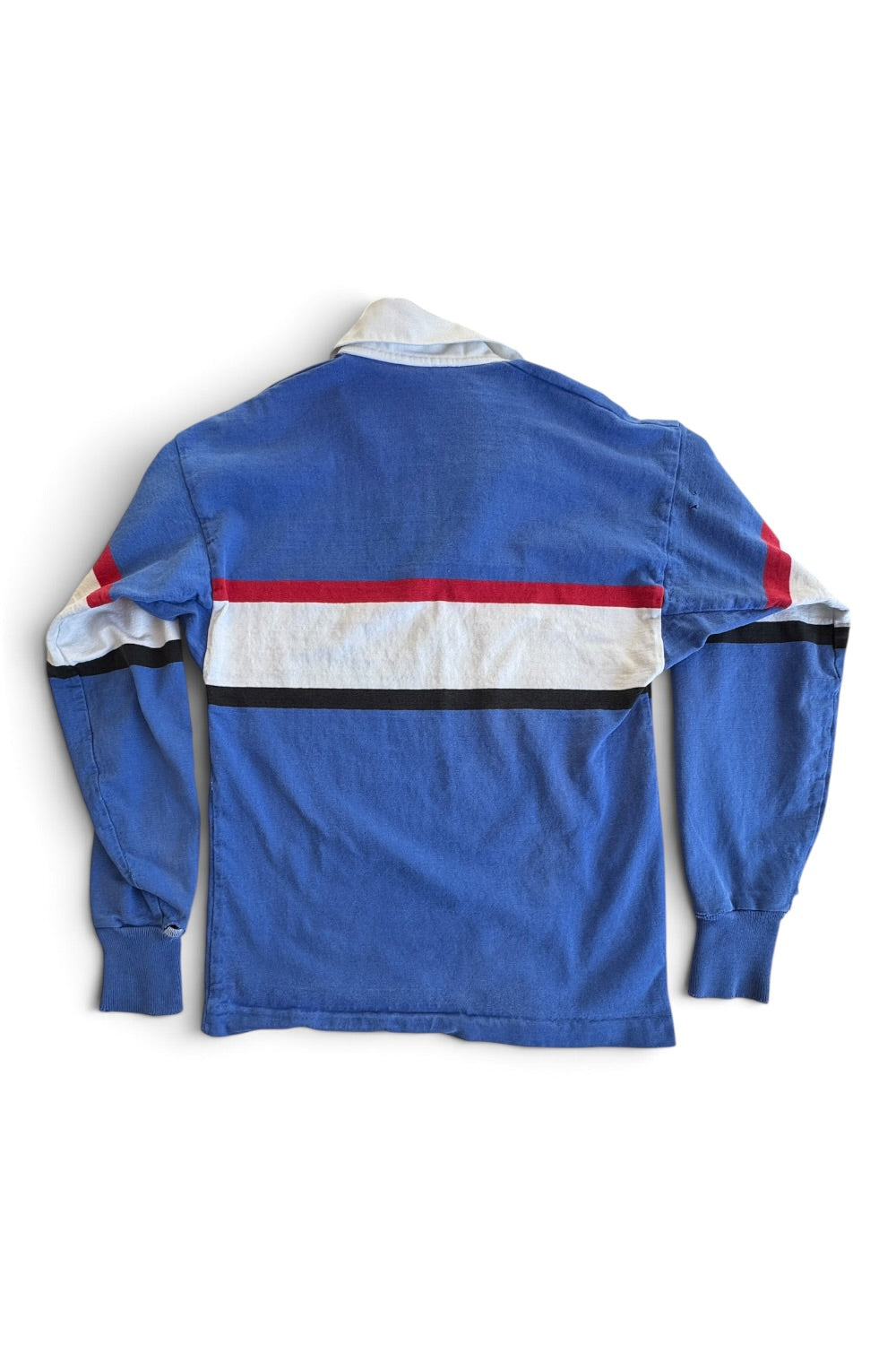 Lands' End 90s Rugby Polo Shirt, Blue Red White Stripe, Made USA