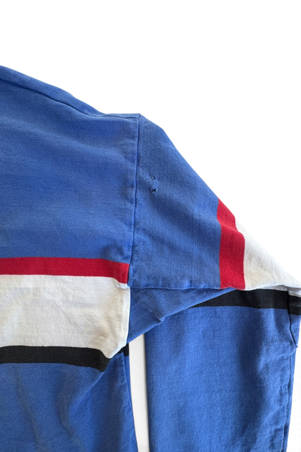 Lands' End 90s Rugby Polo Shirt, Blue Red White Stripe, Made USA