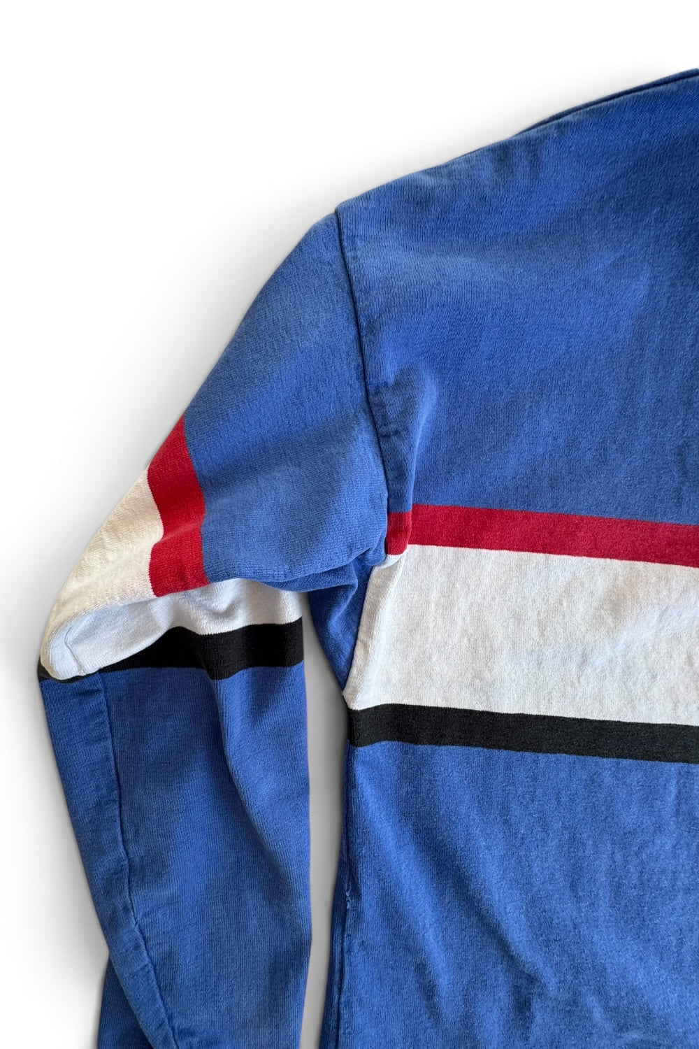 Lands' End 90s Rugby Polo Shirt, Blue Red White Stripe, Made USA