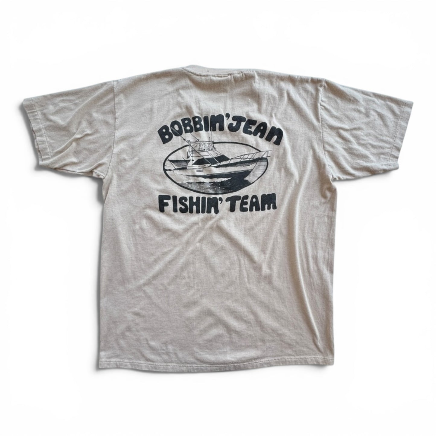 90s Jerzees Harbor Island Bobbin Jean Fishing Team Pocket Tee