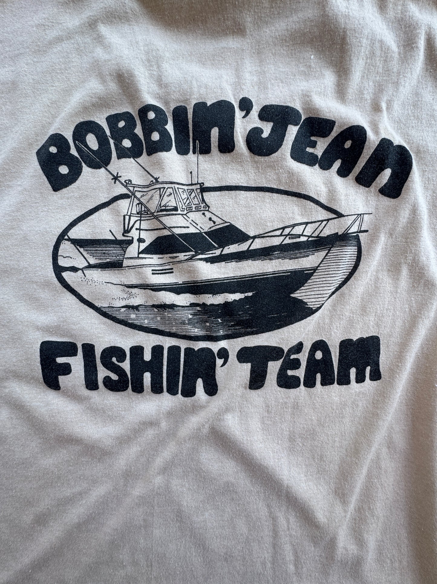 90s Jerzees Harbor Island Bobbin Jean Fishing Team Pocket Tee