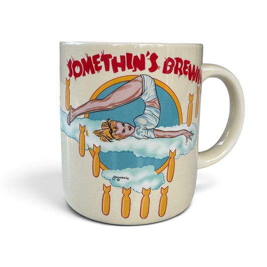 1988 Sarsaparilla "Somethin's Brewin'" WWII Nose Art Mug #4063 with Original Box