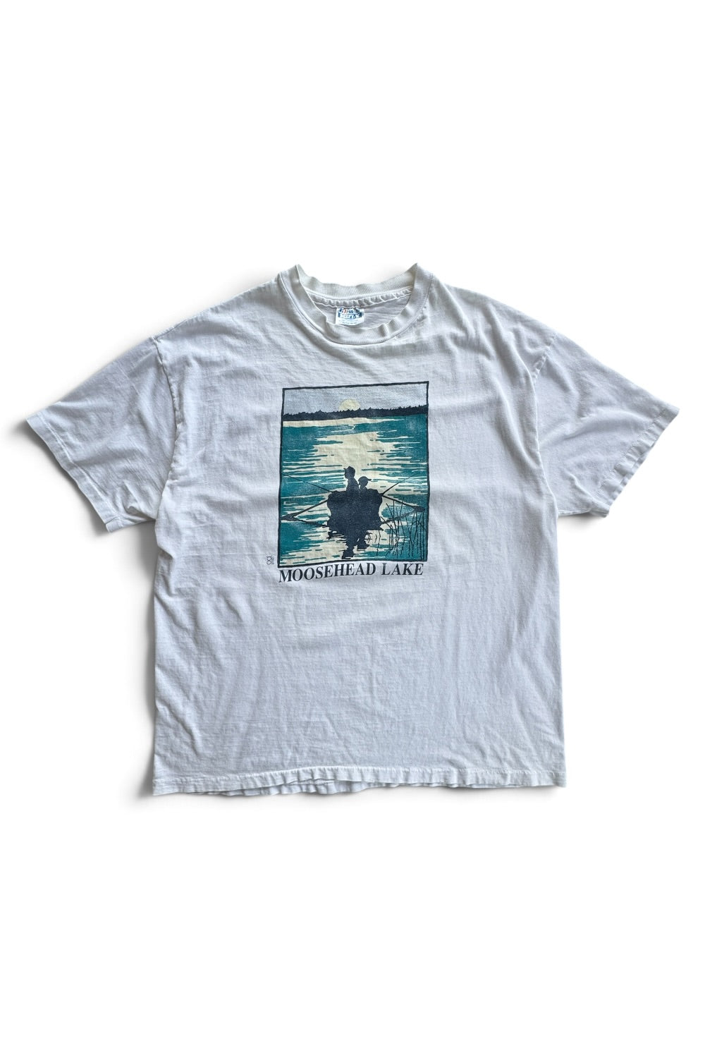 91' Hanes Beefy-T Moosehead Lake Fishing Graphic Tee