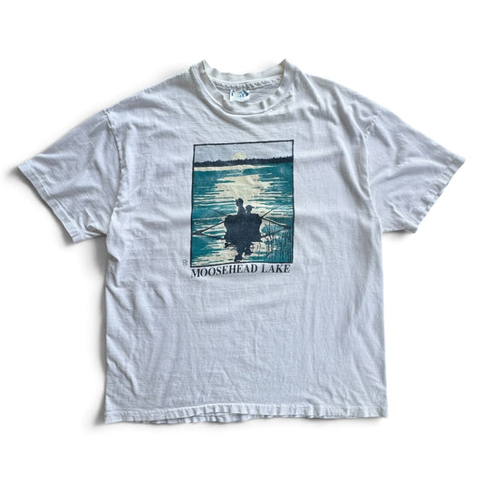 91' Hanes Beefy-T Moosehead Lake Fishing Graphic Tee