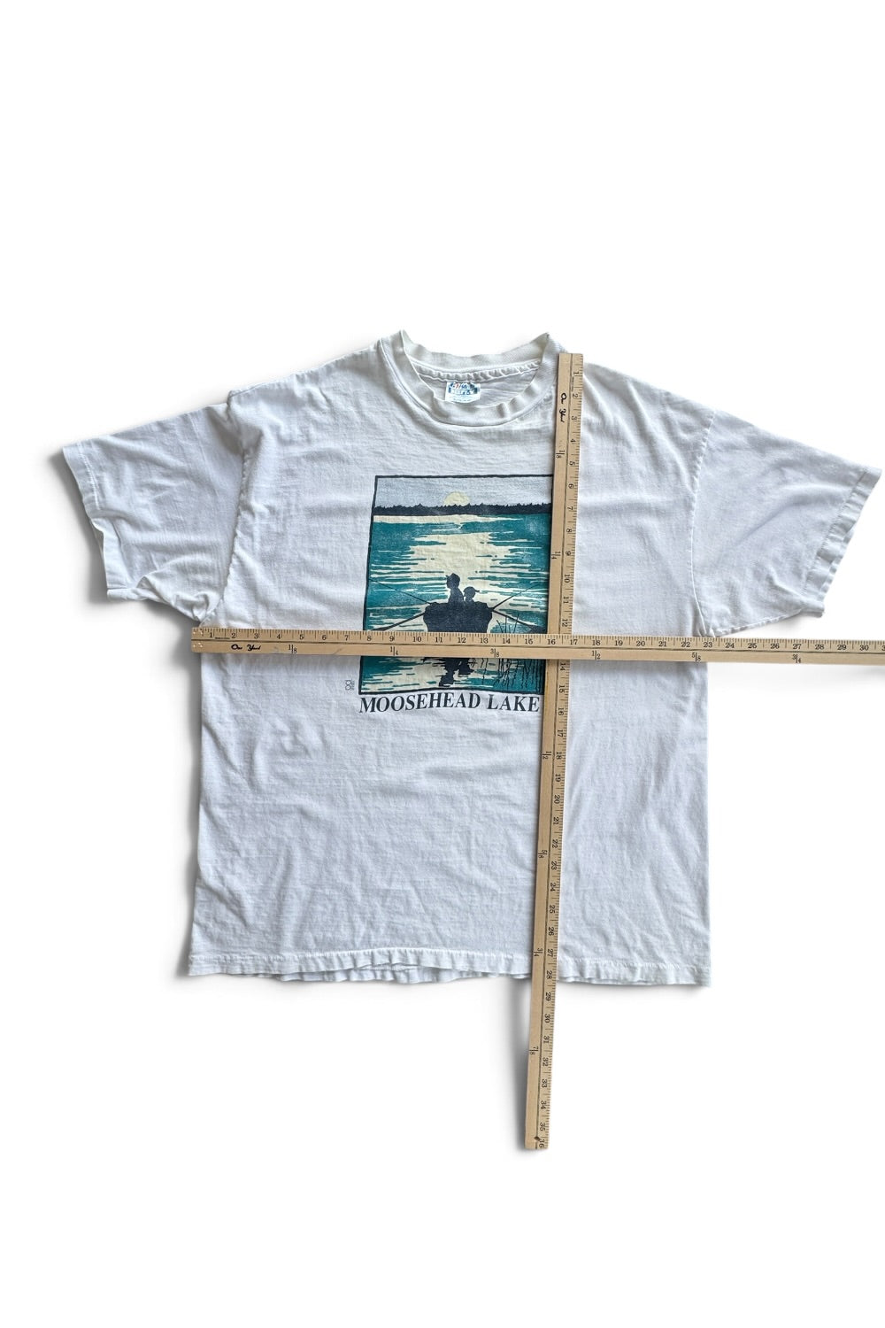 91' Hanes Beefy-T Moosehead Lake Fishing Graphic Tee