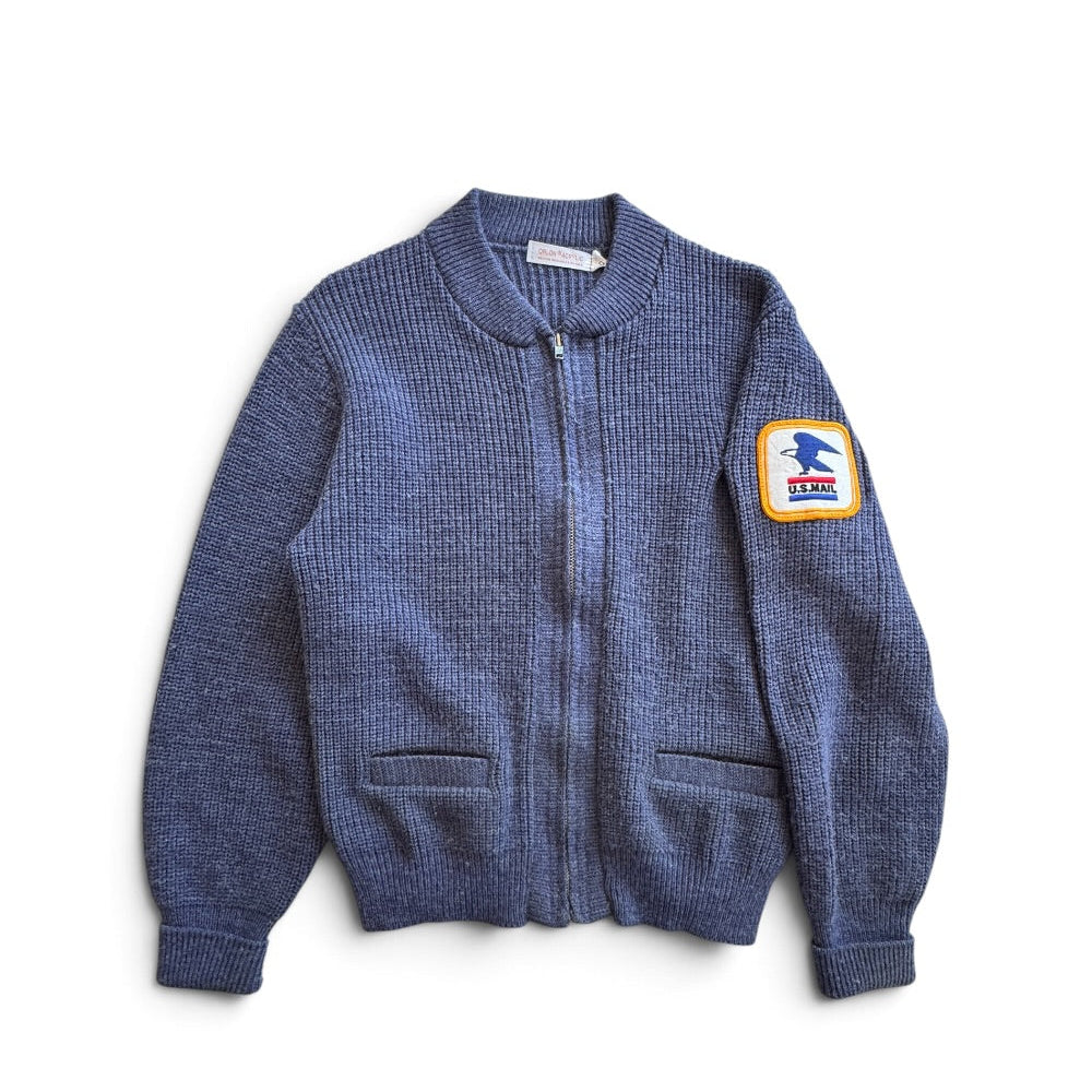 USPS Mail Carrier Zip Cardigan Sweater Orlon Acrylic ILGWU Union Made