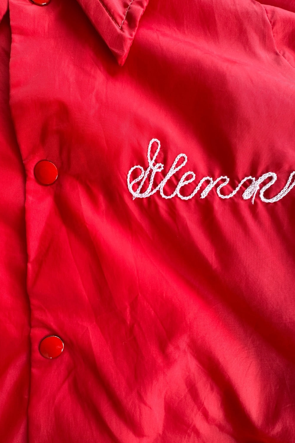 Don Alleson Red Nylon Fire Department Jacket Avoca Hose Co Chainstitch