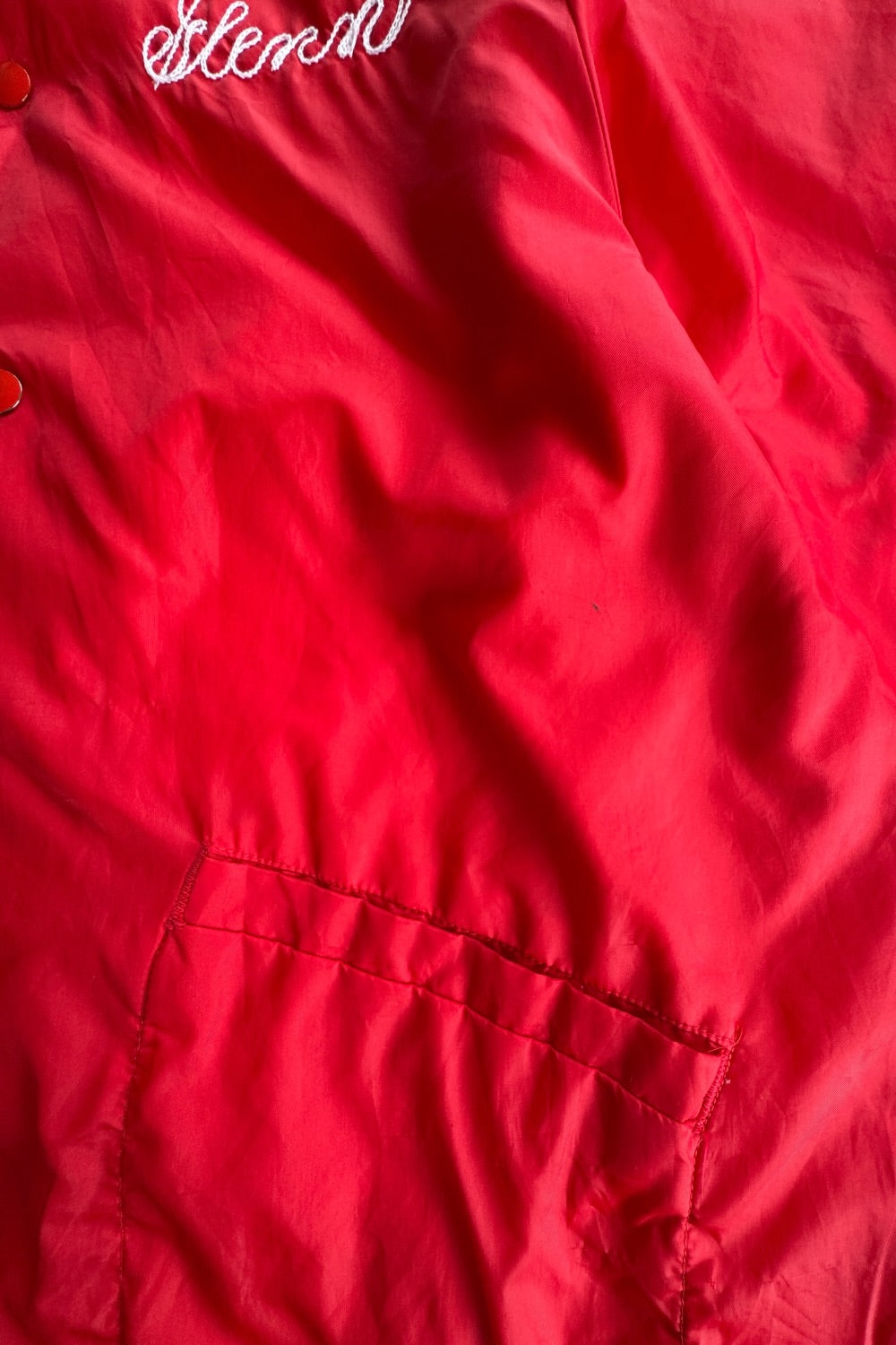 Don Alleson Red Nylon Fire Department Jacket Avoca Hose Co Chainstitch
