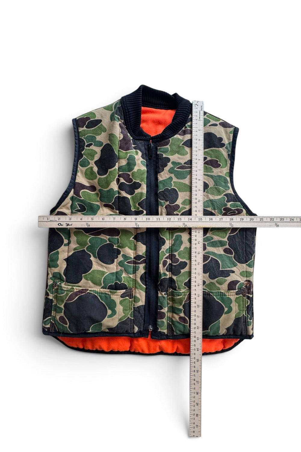 SafTBak Reversible Frog Skin Camo Canvas Vest Hi-Vis Orange