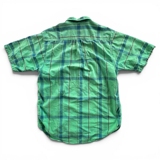 90s Gap Green Plaid Short Sleeve Button Down Shirt