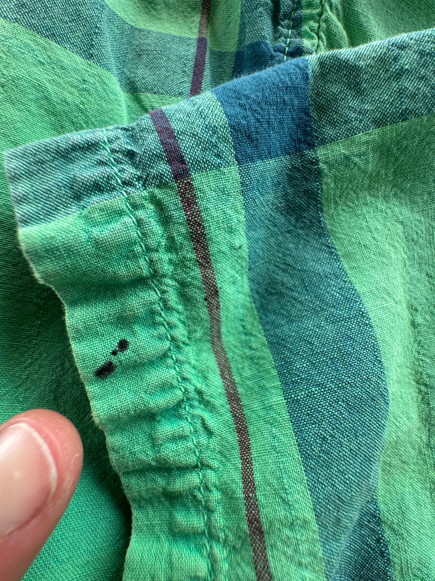 90s Gap Green Plaid Short Sleeve Button Down Shirt