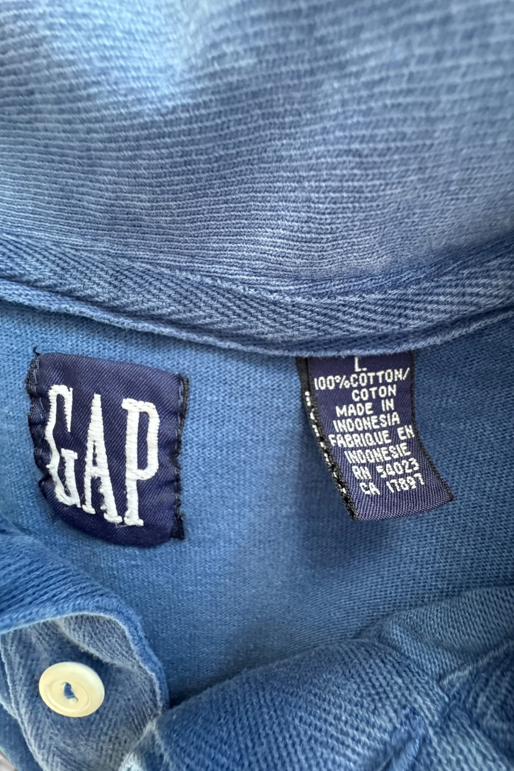 90s Gap Rugby Polo Striped Blue Green Yellow Distressed Large