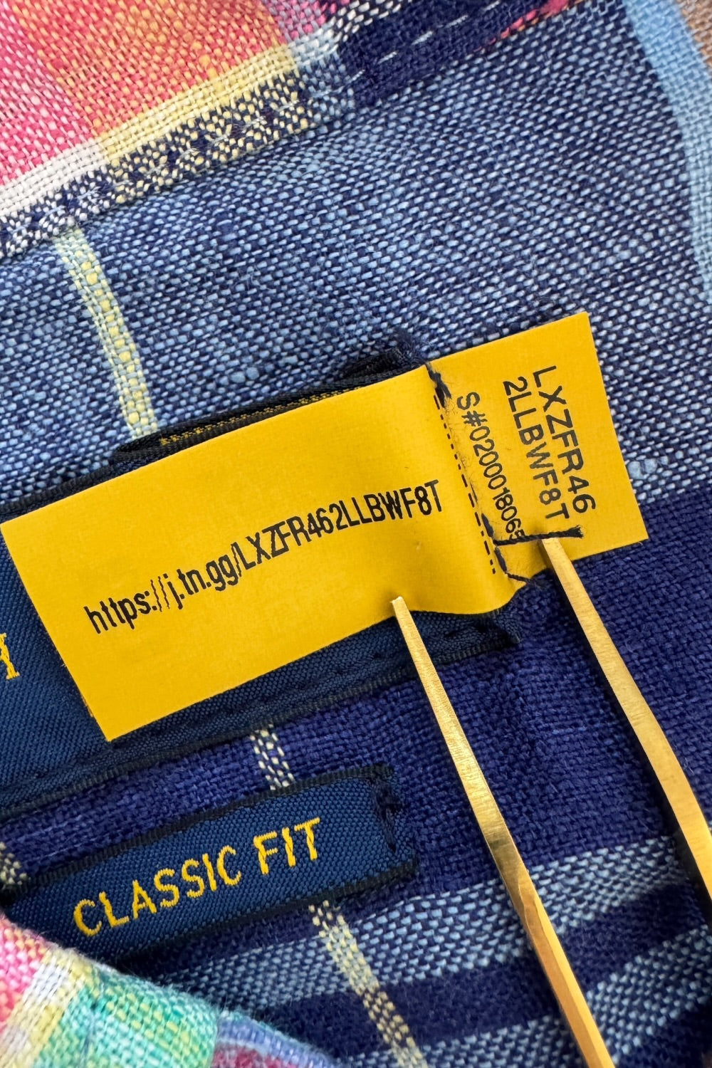 Ralph Lauren Classic Fit Madras Plaid Linen Shirt Pink Blue Large