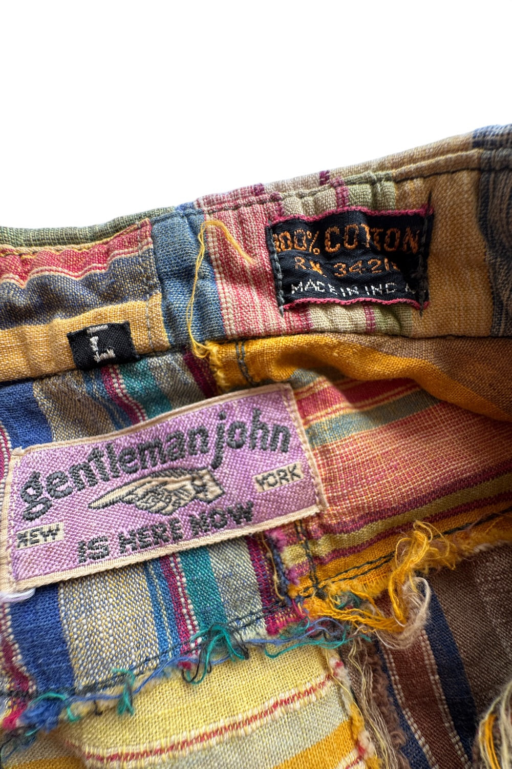 70s Gentleman John Madras Patchwork Shirt  Men's Large