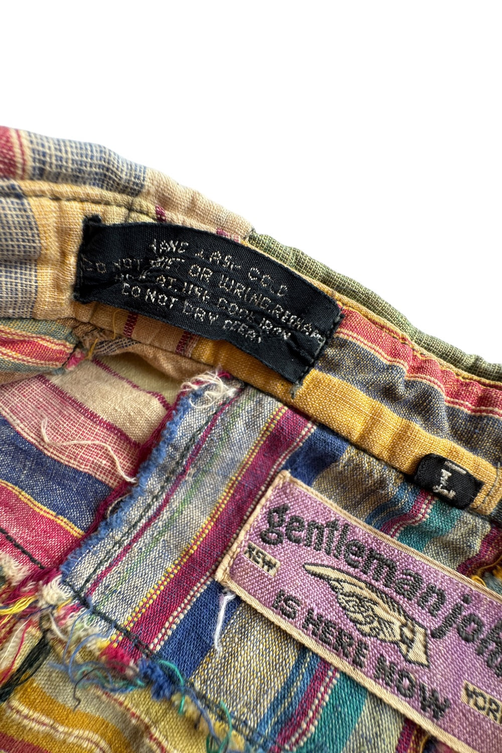 70s Gentleman John Madras Patchwork Shirt  Men's Large