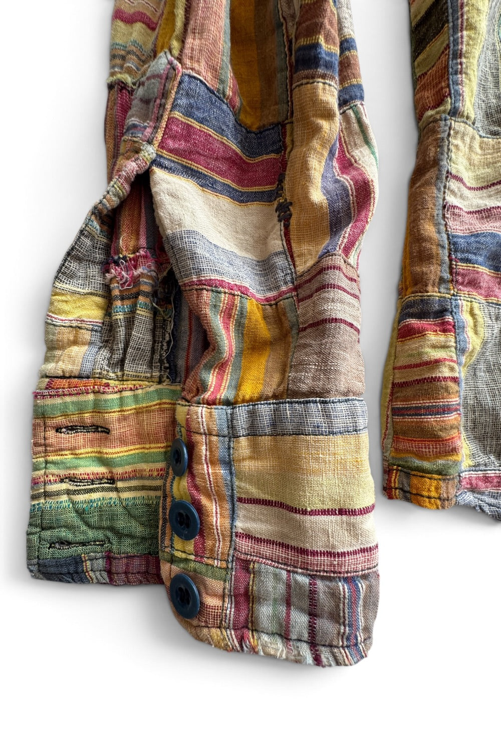 70s Gentleman John Madras Patchwork Shirt  Men's Large