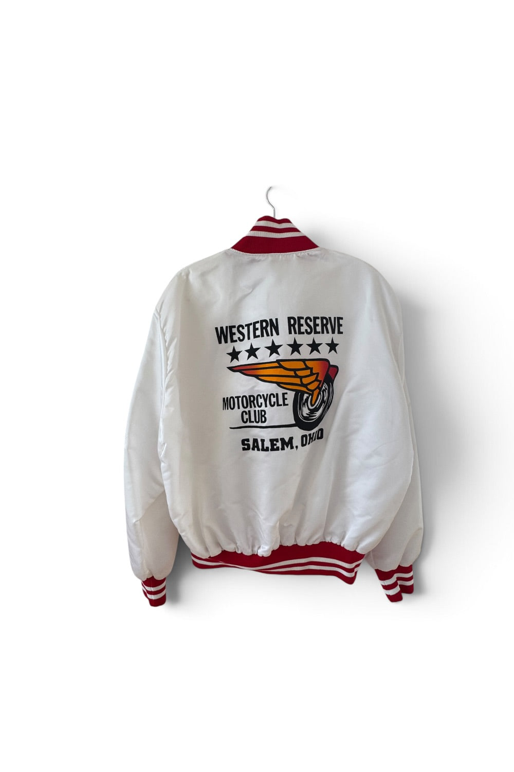 90s Holloway Western Reserve Motorcycle Club Satin Bomber