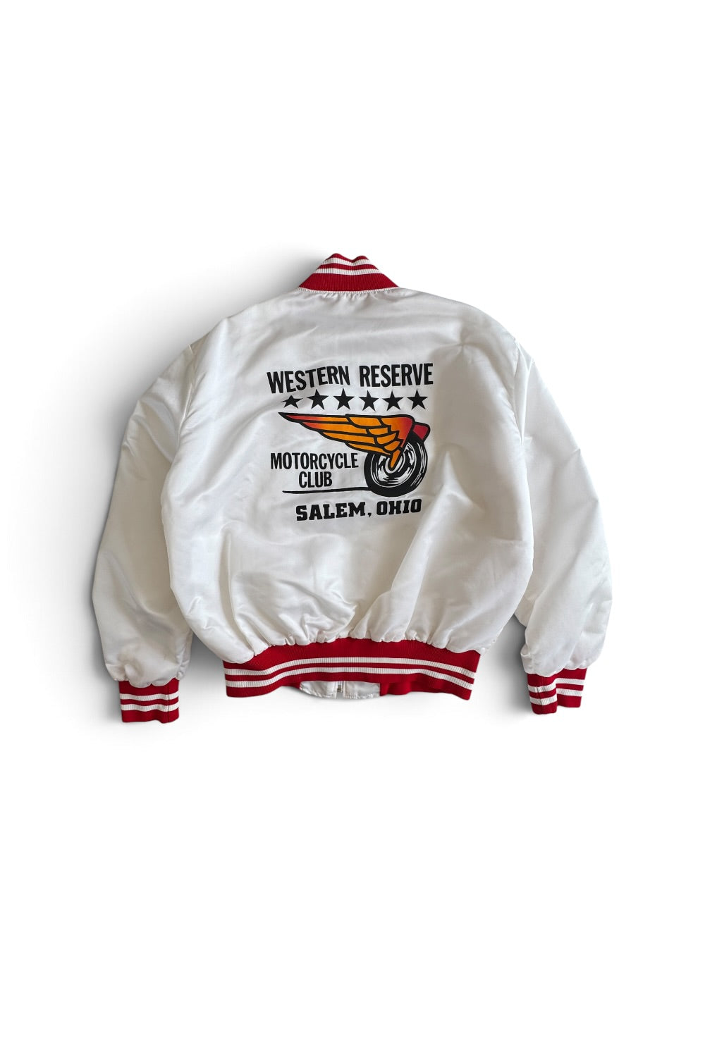 90s Holloway Western Reserve Motorcycle Club Satin Bomber