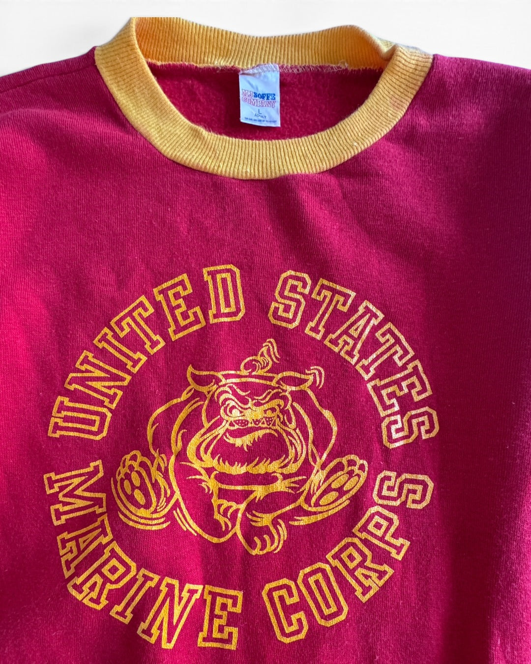 70s/80s USMC Double Sided Bulldog Crewneck Sweatshirt - Size L