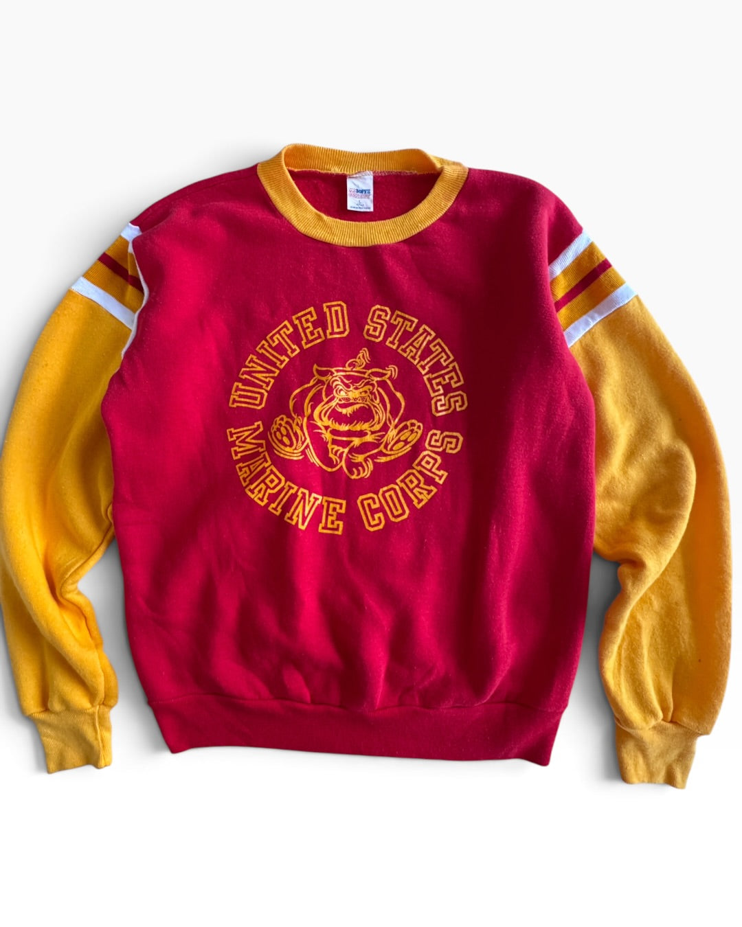 70s/80s USMC Double Sided Bulldog Crewneck Sweatshirt - Size L