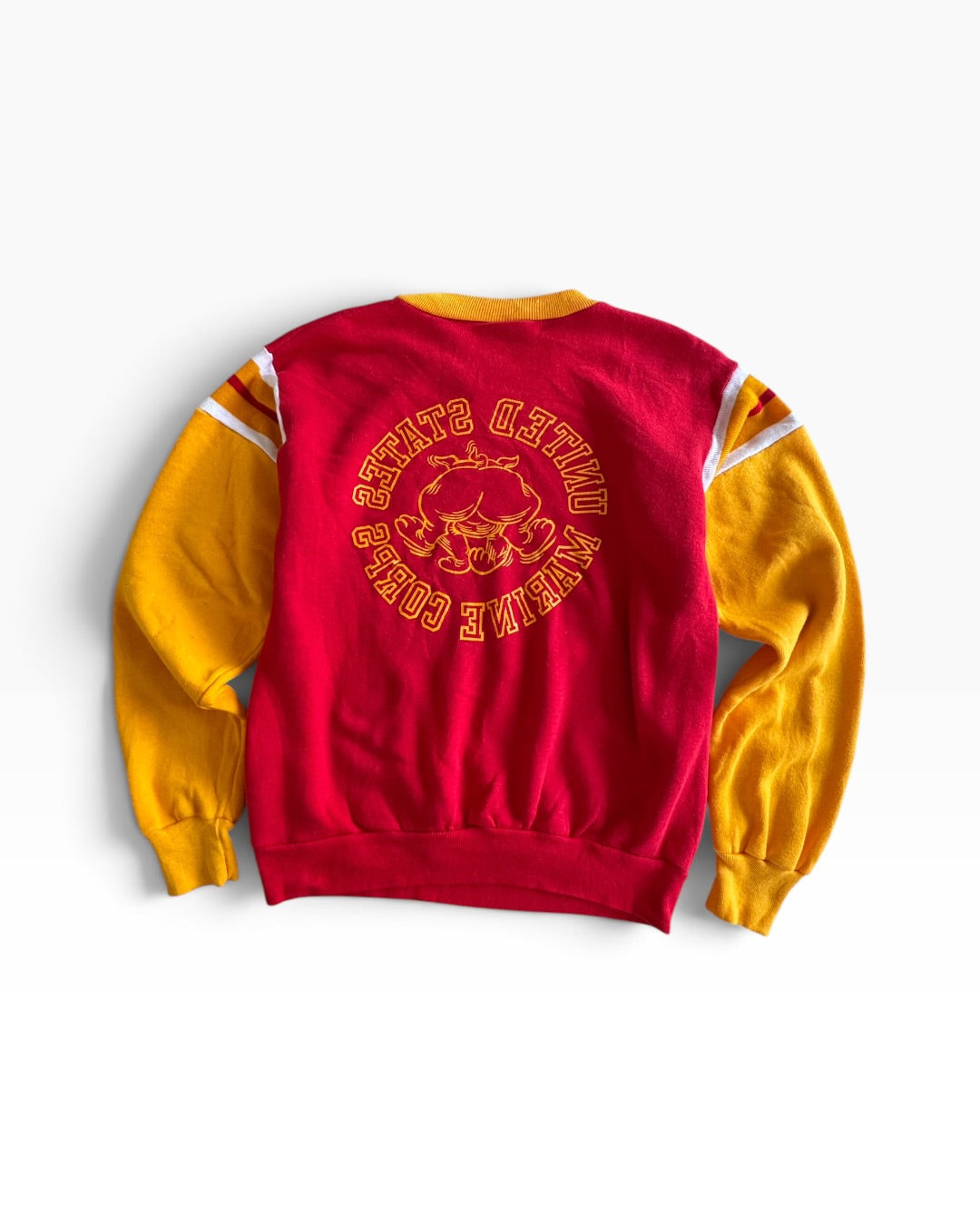 70s/80s USMC Double Sided Bulldog Crewneck Sweatshirt - Size L