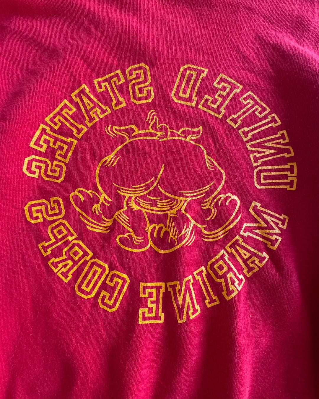 70s/80s USMC Double Sided Bulldog Crewneck Sweatshirt - Size L