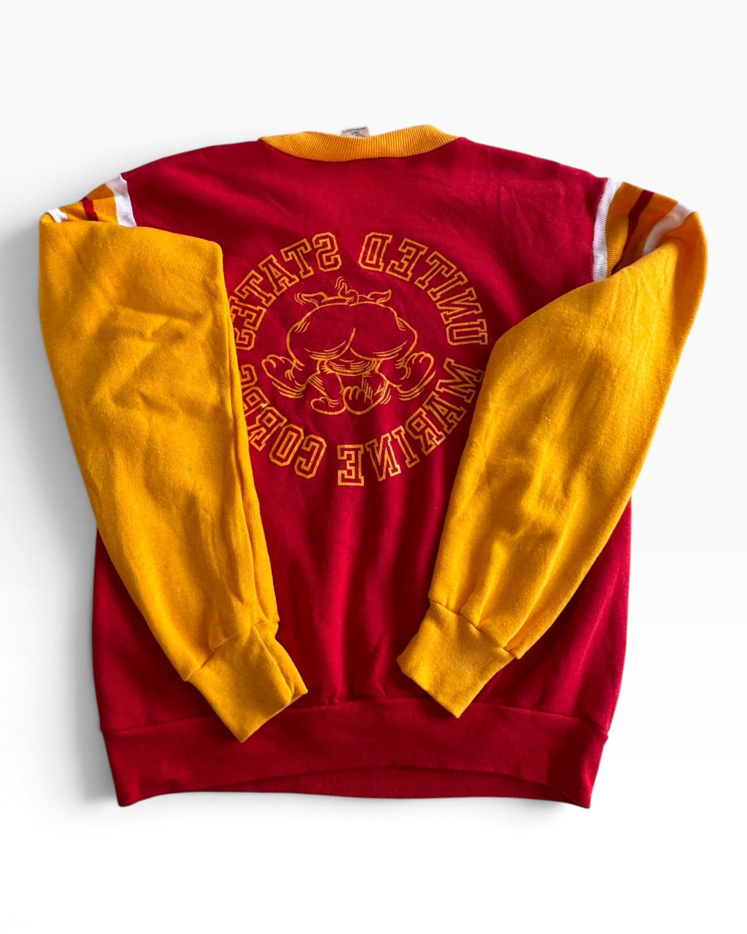 70s/80s USMC Double Sided Bulldog Crewneck Sweatshirt - Size L