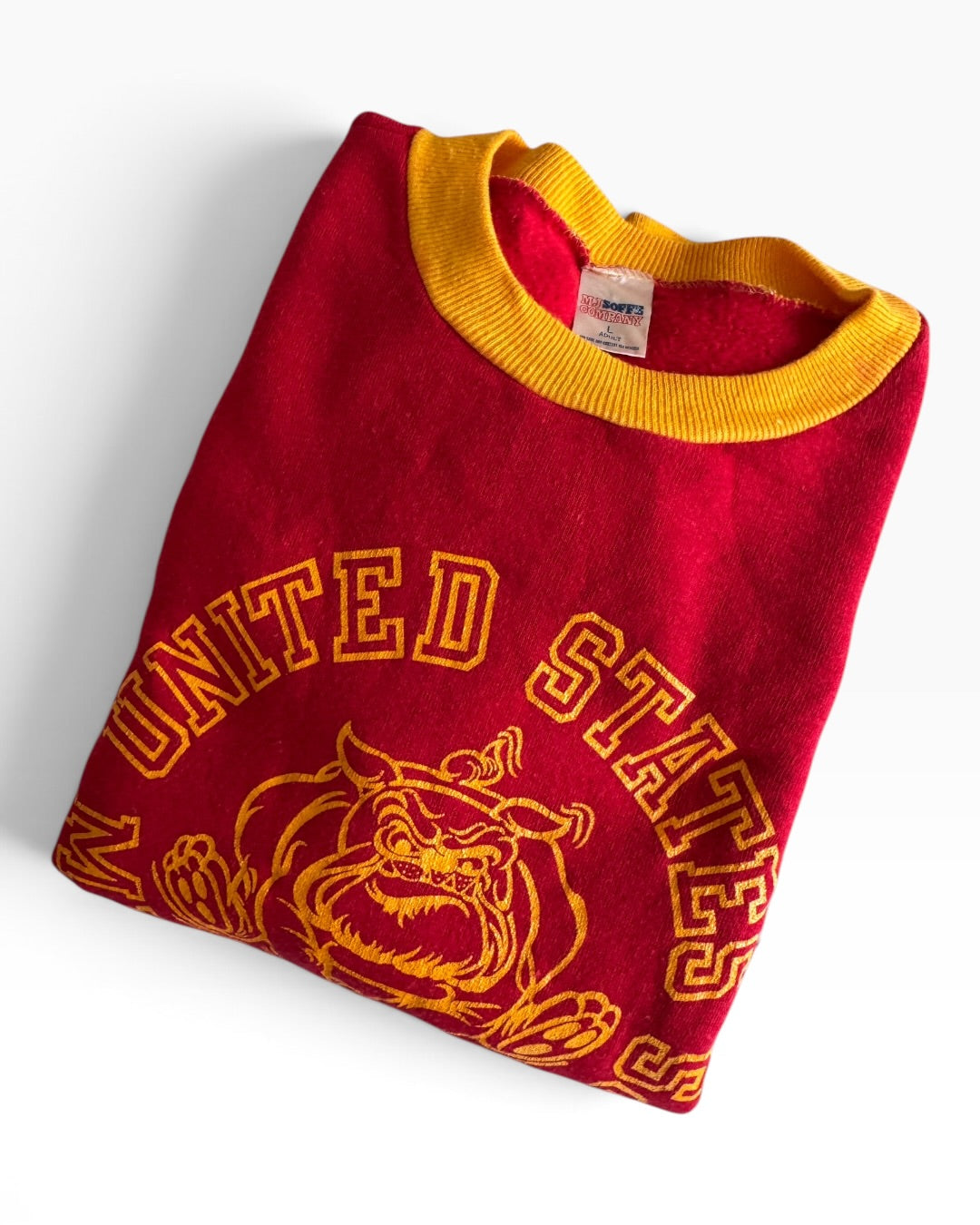70s/80s USMC Double Sided Bulldog Crewneck Sweatshirt - Size L