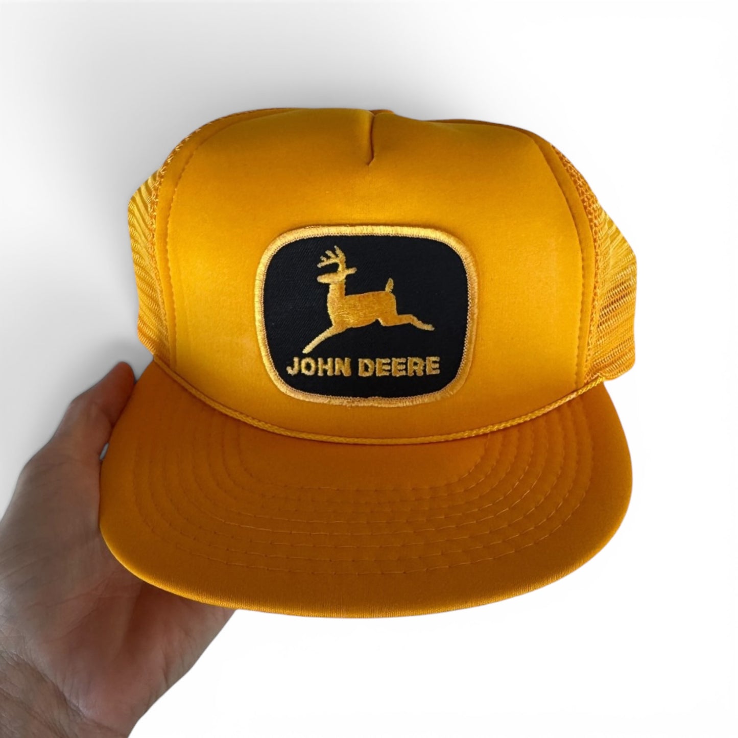 Deadstock 80s John Deere Yellow Trucker Snapback Hat