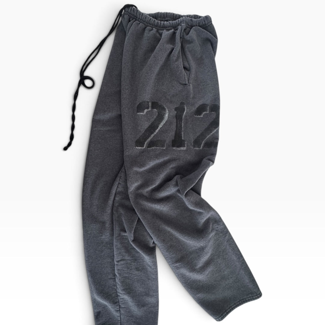 212 Custom Stencil Sweatpants - Hanes - Grey, Size M