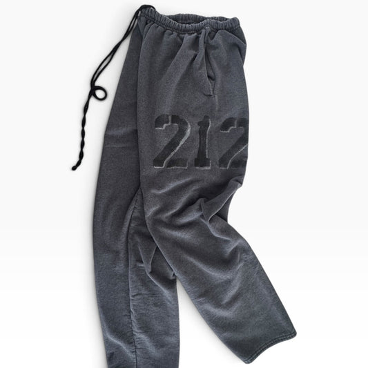 212 Custom Stencil Sweatpants - Hanes - Grey, Size M