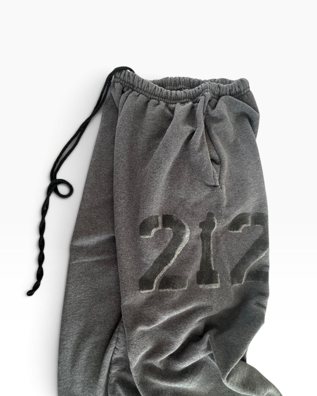 212 Custom Stencil Sweatpants - Hanes - Grey, Size M