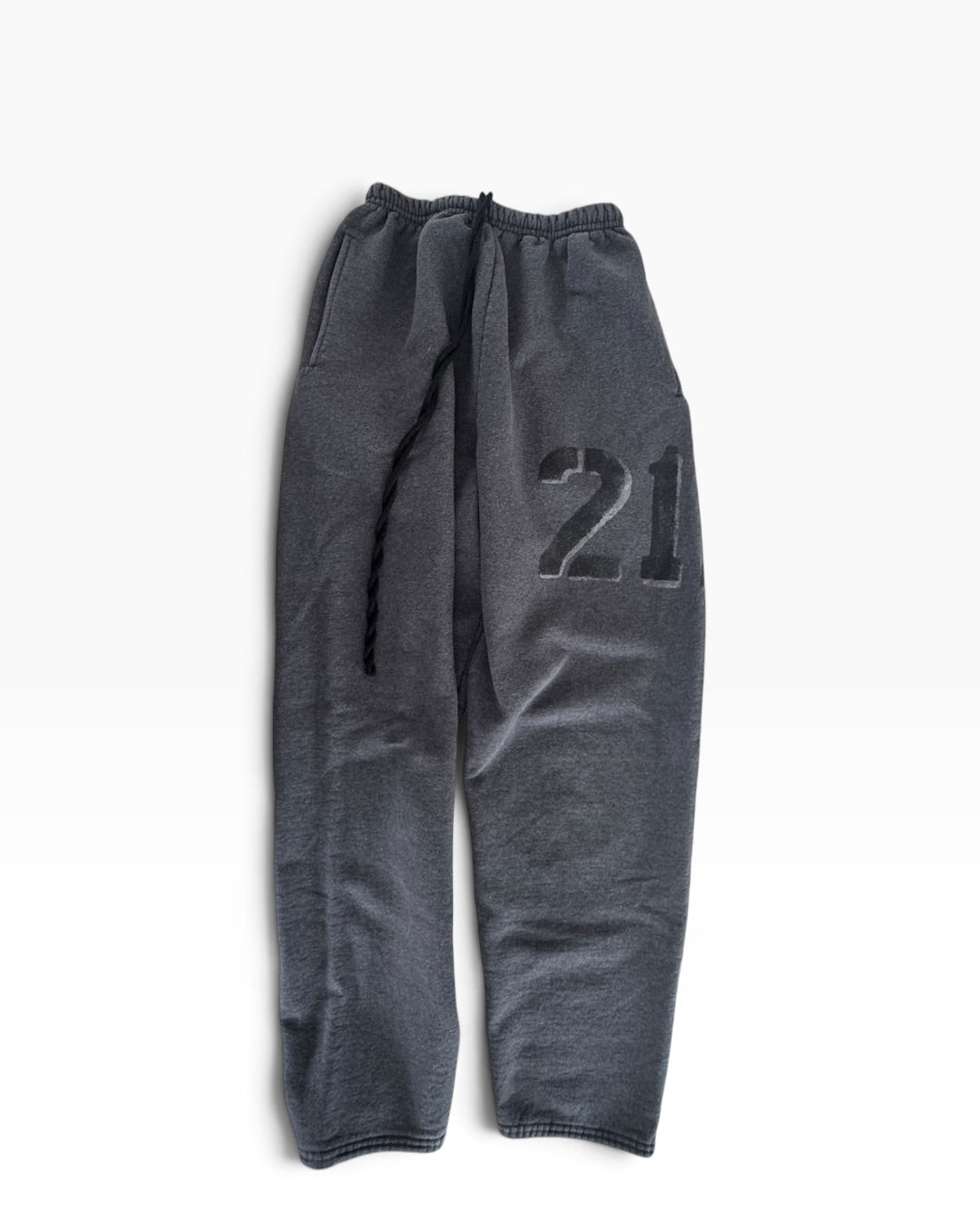212 Custom Stencil Sweatpants - Hanes - Grey, Size M
