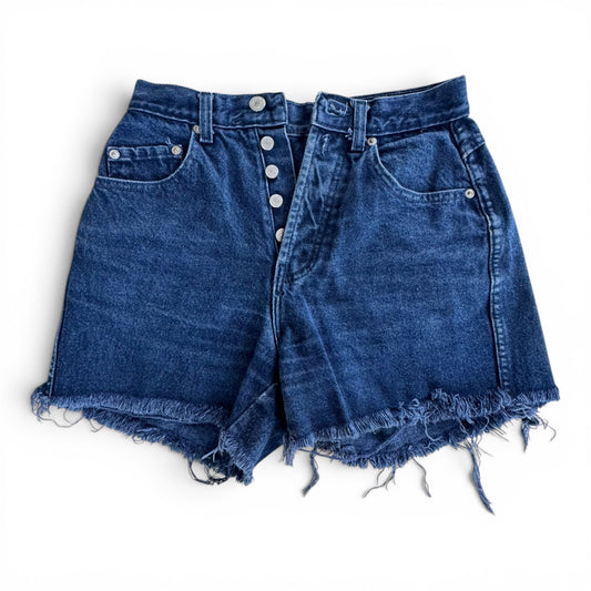 90s Jordache Basics High-Rise Cut-Off Denim Shorts Dark Indigo