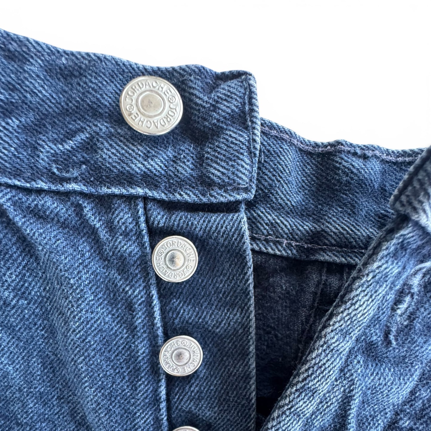 90s Jordache Basics High-Rise Cut-Off Denim Shorts Dark Indigo