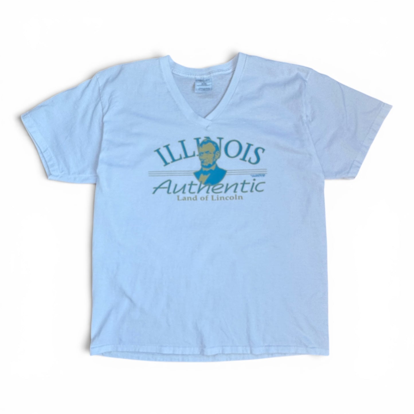 90s Illinois Land of Lincoln V-Neck Tee