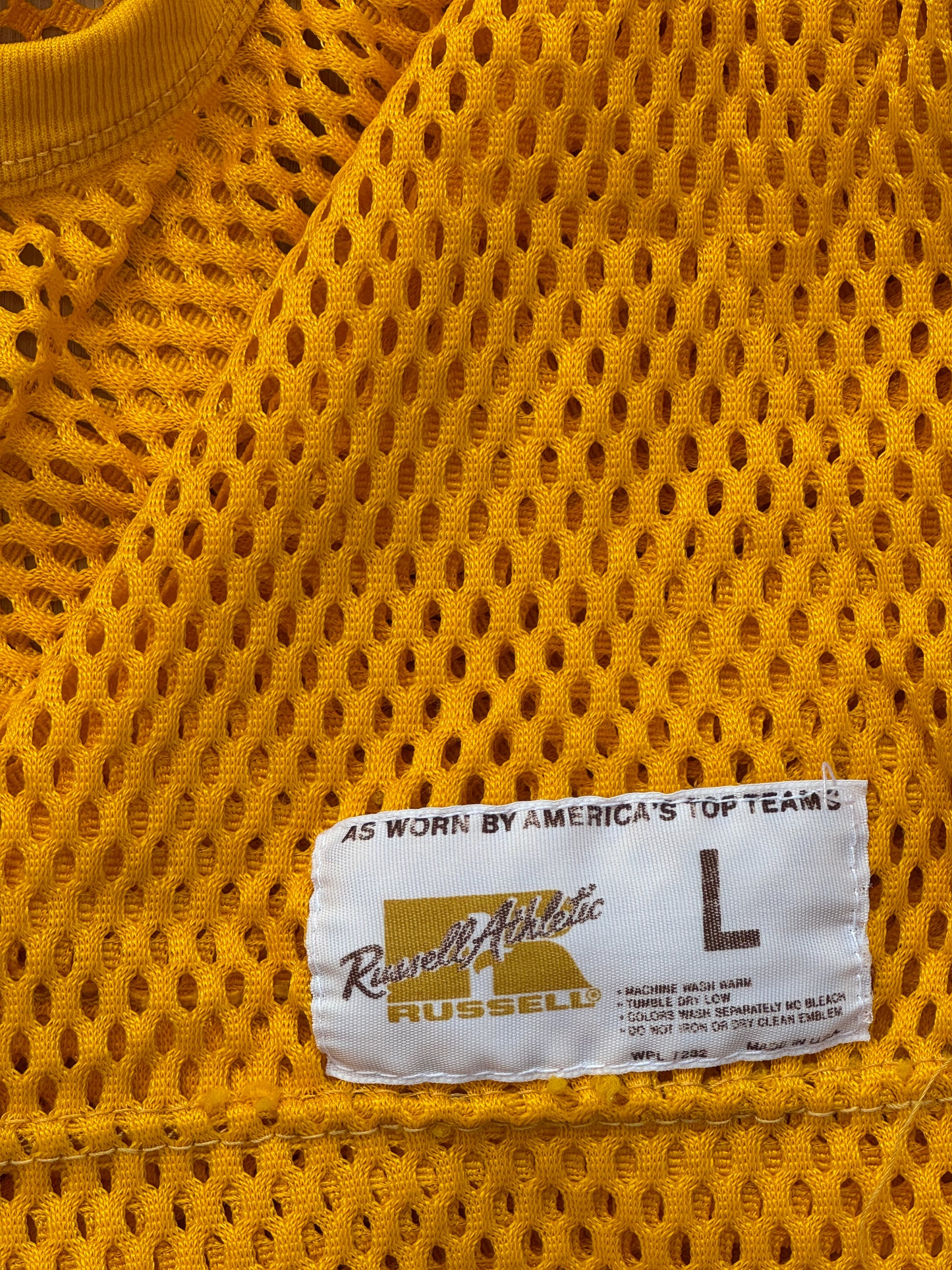 Russell Athletic Blank Gold Mesh Football Practice Jersey USA Made