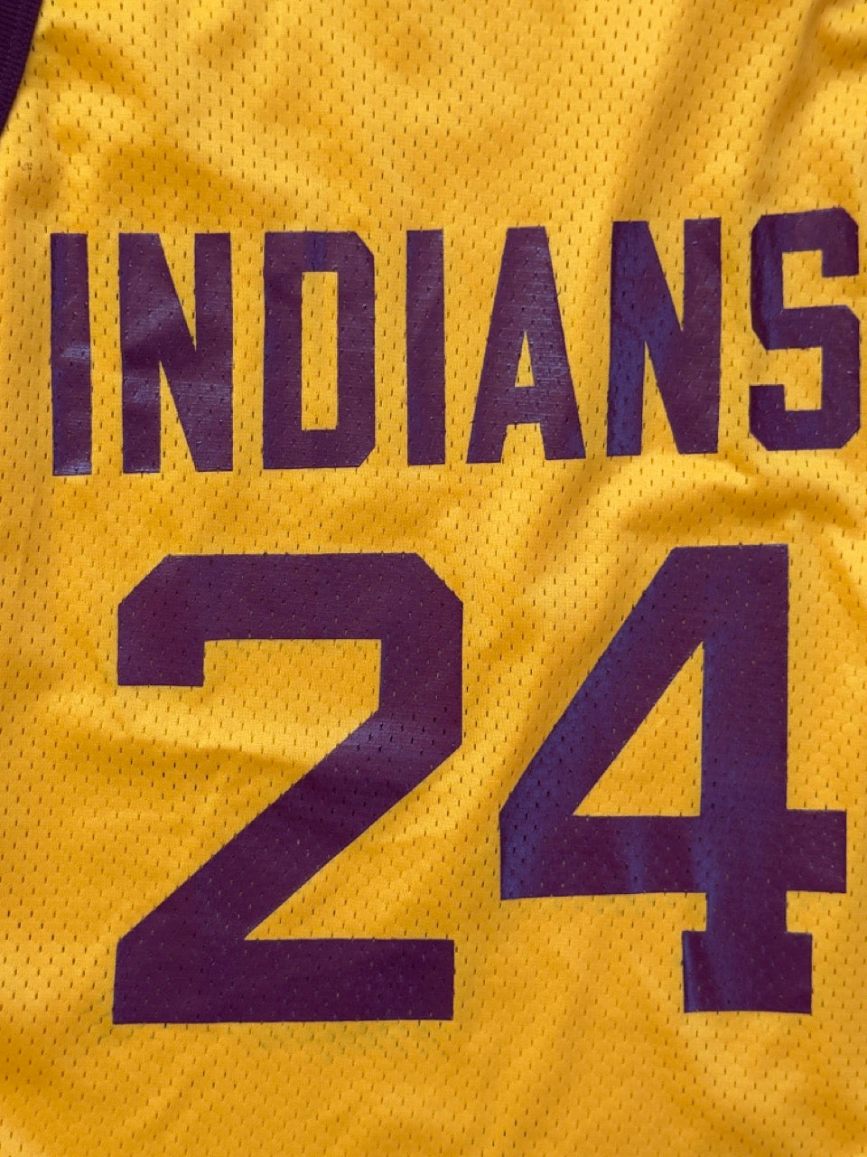70/80s Champion Indians Basketball Jersey #24 Mesh Nylon USA Maroon Gold