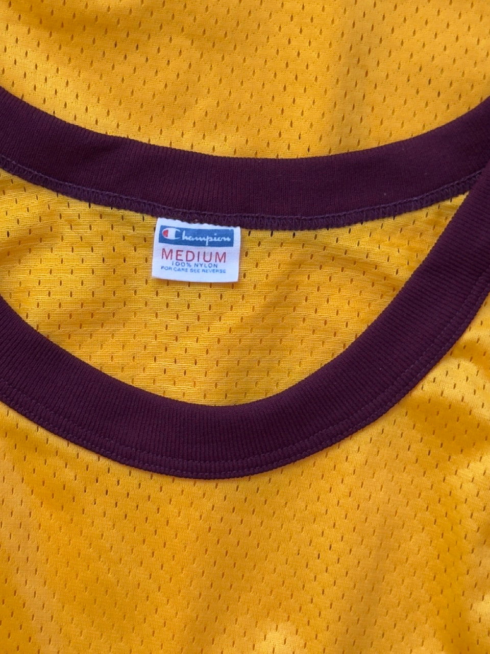 70/80s Champion Indians Basketball Jersey #24 Mesh Nylon USA Maroon Gold
