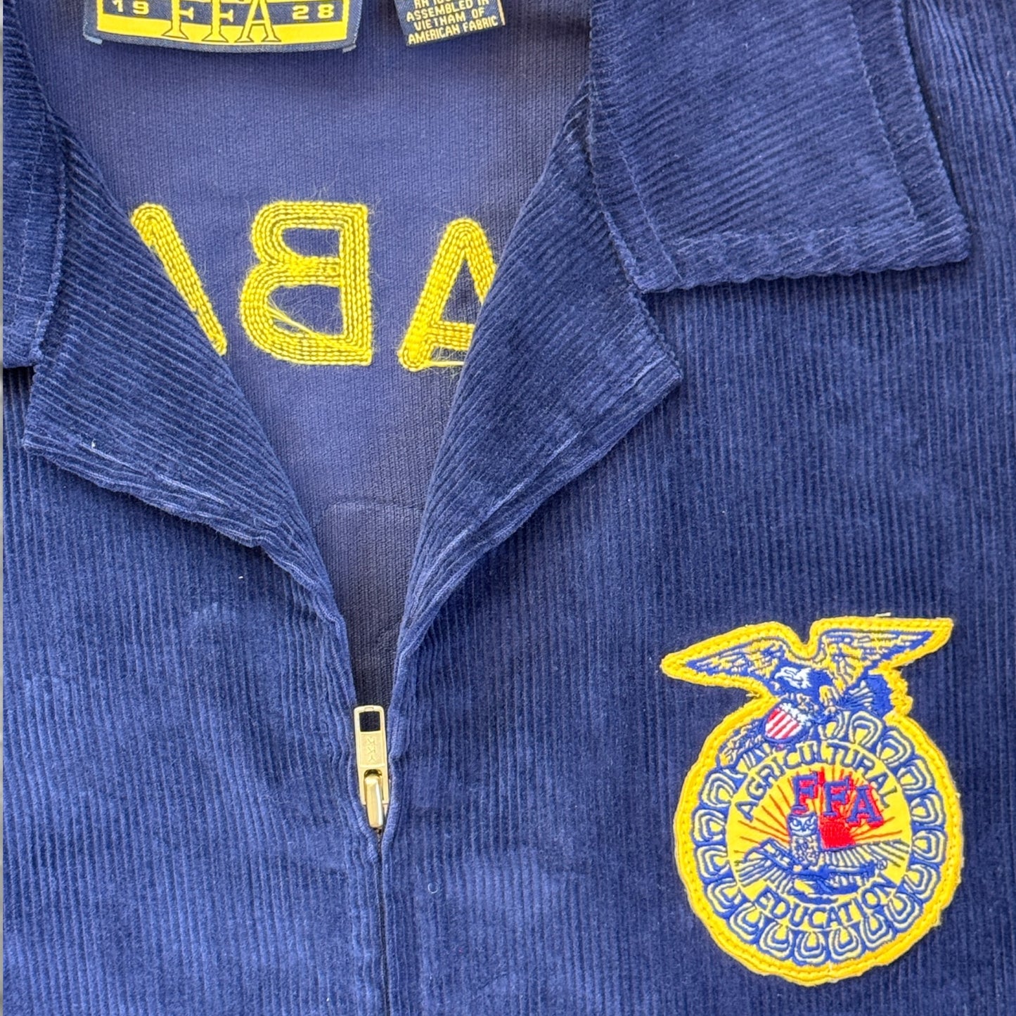 FFA Future Farmers of America Blue Corduroy Jacket Alabama Ohatchee Chapter